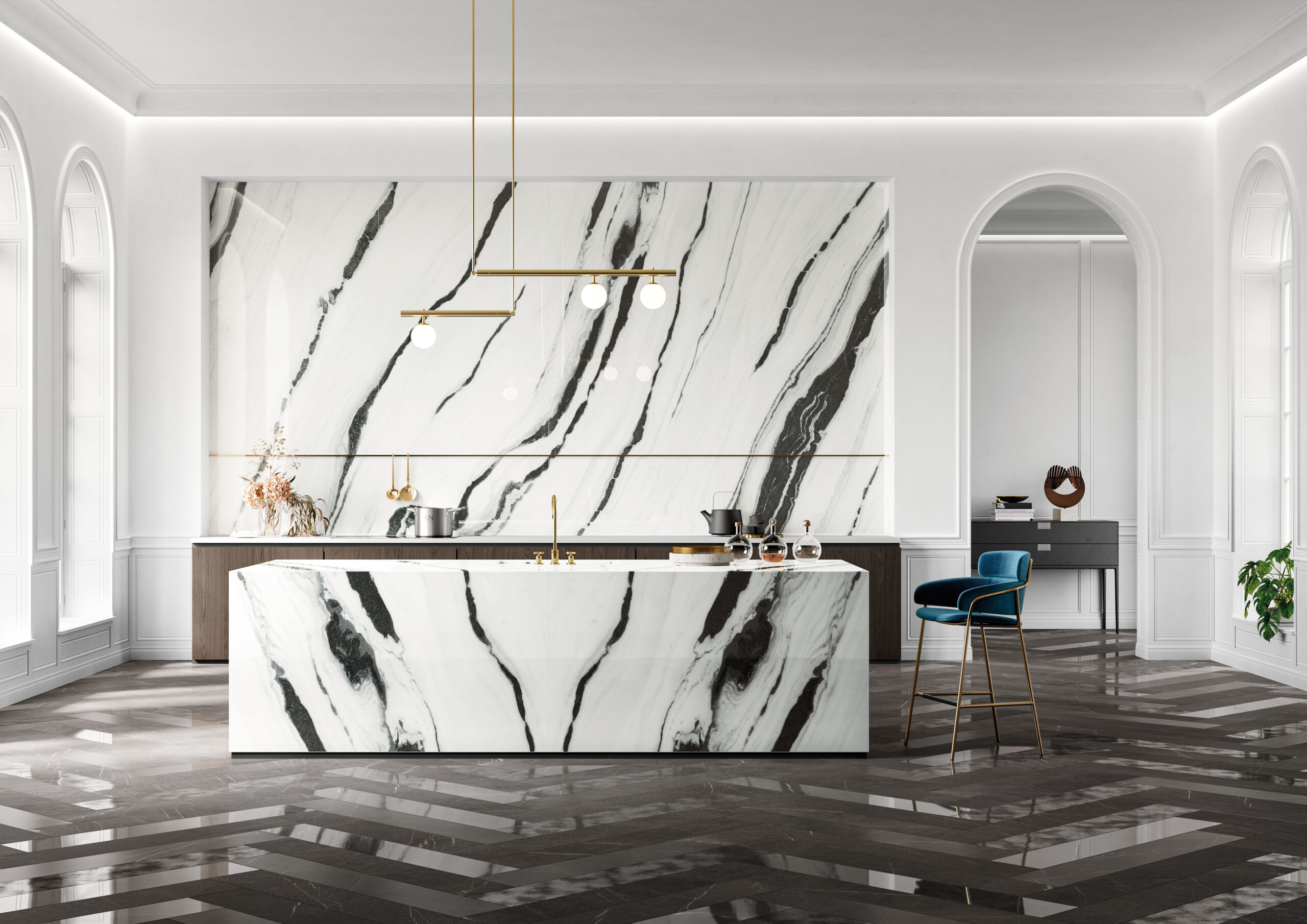 PANDA_WHITE_POLISHED_CONINUOS_VEINING_160X320_PANDA_WHITE_POLISHED_BOOK_MATCH_160X320_PIETRA_GREY_LISTELLO_MIX_20X120